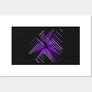 Galaxy space geometric purple black Posters and Art